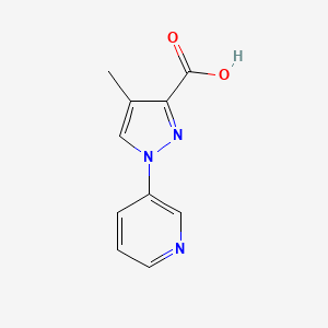 molecular formula C10H9N3O2 B13219724 4-Methyl-1-(pyridin-3-yl)-1H-pyrazole-3-carboxylic acid 