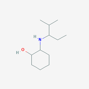 molecular formula C12H25NO B13219745 2-[(2-Methylpentan-3-yl)amino]cyclohexan-1-ol 