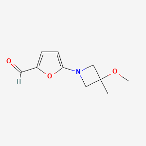 molecular formula C10H13NO3 B13219768 5-(3-Methoxy-3-methylazetidin-1-yl)furan-2-carbaldehyde 