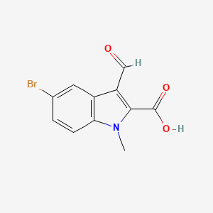 molecular formula C11H8BrNO3 B13219786 5-Bromo-3-formyl-1-methyl-1H-indole-2-carboxylic acid 