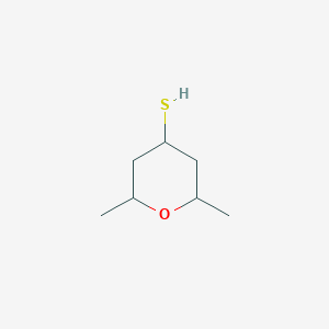 molecular formula C7H14OS B13219854 2,6-Dimethyloxane-4-thiol 