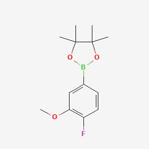 molecular formula C13H18BFO3 B1321987 2-(4-Fluoro-3-methoxyphenyl)-4,4,5,5-tetramethyl-1,3,2-dioxaborolane CAS No. 425378-85-4