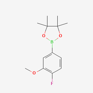 molecular formula C13H18BFO3 B1321987 2-(4-氟-3-甲氧基苯基)-4,4,5,5-四甲基-1,3,2-二氧杂硼环丁烷 CAS No. 425378-85-4