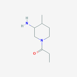 molecular formula C9H18N2O B13219883 1-(3-Amino-4-methylpiperidin-1-yl)propan-1-one 