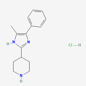 molecular formula C15H20ClN3 B13219916 4-(4-methyl-5-phenyl-1H-imidazol-2-yl)piperidine hydrochloride 