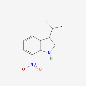 molecular formula C11H14N2O2 B13219966 7-Nitro-3-(propan-2-yl)-2,3-dihydro-1H-indole 