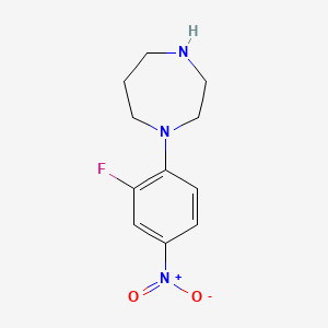 molecular formula C11H14FN3O2 B1321998 1-(2-Fluoro-4-nitrophenyl)homopiperazine CAS No. 392660-27-4