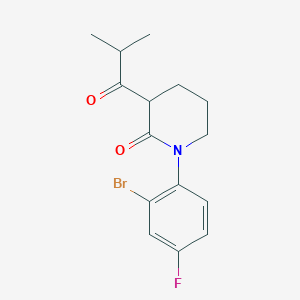 1-(2-Bromo-4-fluorophenyl)-3-(2-methylpropanoyl)piperidin-2-one