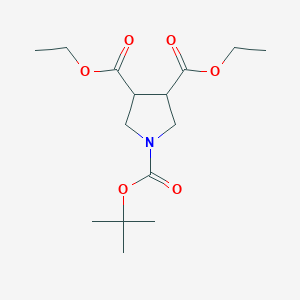 molecular formula C15H25NO6 B13220014 1-tert-Butyl 3,4-diethyl pyrrolidine-1,3,4-tricarboxylate CAS No. 1824147-66-1