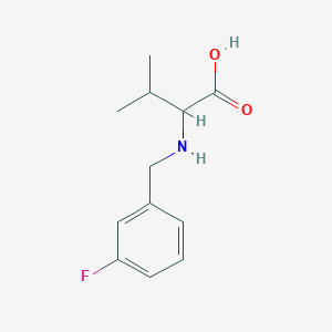 molecular formula C12H16FNO2 B13220048 2-[(3-Fluorobenzyl)amino]-3-methylbutanoic acid 