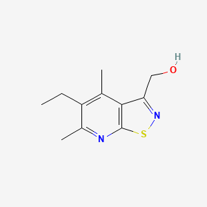 molecular formula C11H14N2OS B13220099 {5-Ethyl-4,6-dimethyl-[1,2]thiazolo[5,4-b]pyridin-3-yl}methanol 