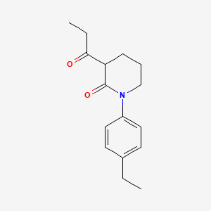 molecular formula C16H21NO2 B13220115 1-(4-Ethylphenyl)-3-propanoylpiperidin-2-one 