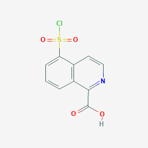 molecular formula C10H6ClNO4S B13220143 5-(Chlorosulfonyl)isoquinoline-1-carboxylic acid 