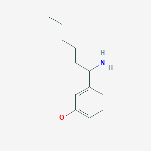 molecular formula C13H21NO B13220148 1-(3-Methoxyphenyl)hexan-1-amine 