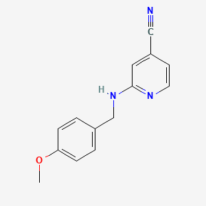 molecular formula C14H13N3O B1322017 2-((4-甲氧基苄基)氨基)异烟腈 CAS No. 618446-32-5
