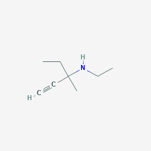 molecular formula C8H15N B13220175 Ethyl(3-methylpent-1-yn-3-yl)amine 