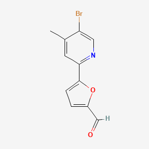 molecular formula C11H8BrNO2 B13220187 5-(5-Bromo-4-methylpyridin-2-yl)furan-2-carbaldehyde 