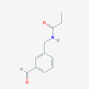 molecular formula C11H13NO2 B13220190 N-[(3-Formylphenyl)methyl]propanamide 