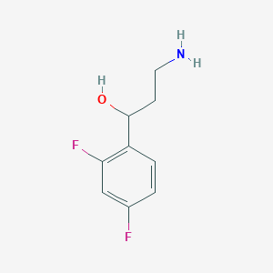 molecular formula C9H11F2NO B13220193 3-Amino-1-(2,4-difluorophenyl)propan-1-ol 