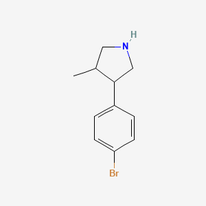 molecular formula C11H14BrN B13220198 3-(4-Bromophenyl)-4-methylpyrrolidine 