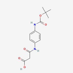 molecular formula C14H18N2O5 B13220206 2-[(4-{[(Tert-butoxy)carbonyl]amino}phenyl)carbamoyl]acetic acid 