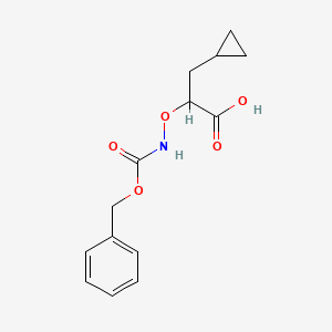 molecular formula C14H17NO5 B13220217 2-({[(Benzyloxy)carbonyl]amino}oxy)-3-cyclopropylpropanoic acid 