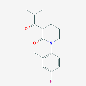 1-(4-Fluoro-2-methylphenyl)-3-(2-methylpropanoyl)piperidin-2-one