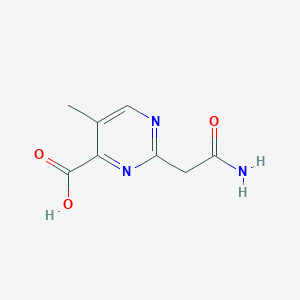 molecular formula C8H9N3O3 B13220242 2-(Carbamoylmethyl)-5-methylpyrimidine-4-carboxylic acid 