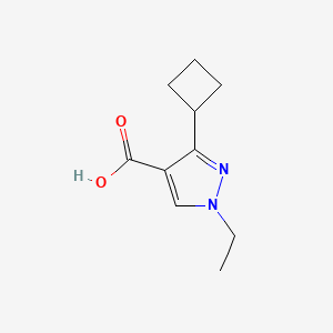 molecular formula C10H14N2O2 B13220244 3-Cyclobutyl-1-ethyl-1H-pyrazole-4-carboxylic acid 