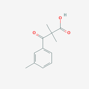 molecular formula C12H14O3 B13220263 2,2-Dimethyl-3-(3-methylphenyl)-3-oxopropanoic acid 