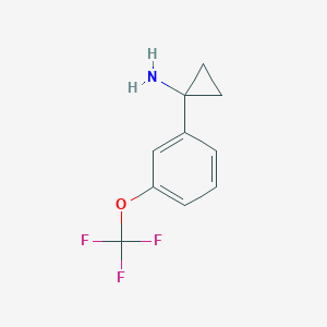 molecular formula C10H10F3NO B13220268 1-[3-(Trifluoromethoxy)phenyl]cyclopropan-1-amine 