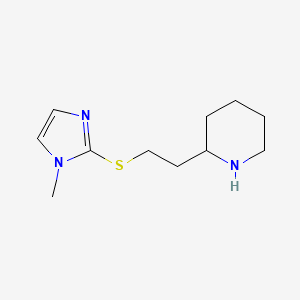 molecular formula C11H19N3S B13220280 2-(2-[(1-Methyl-1H-imidazol-2-YL)sulfanyl]ethyl)piperidine 