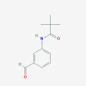 molecular formula C12H15NO2 B13220296 Propanamide, N-(3-formylphenyl)-2,2-dimethyl- CAS No. 849663-51-0