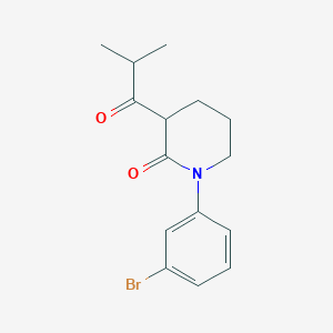 molecular formula C15H18BrNO2 B13220312 1-(3-Bromophenyl)-3-(2-methylpropanoyl)piperidin-2-one 