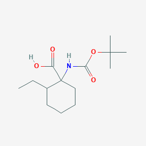 molecular formula C14H25NO4 B13220344 1-([(Tert-butoxy)carbonyl]amino)-2-ethylcyclohexane-1-carboxylic acid 