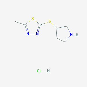 2-Methyl-5-(pyrrolidin-3-ylsulfanyl)-1,3,4-thiadiazole hydrochloride