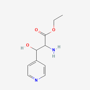 molecular formula C10H14N2O3 B13220369 Ethyl 2-amino-3-hydroxy-3-(pyridin-4-yl)propanoate 