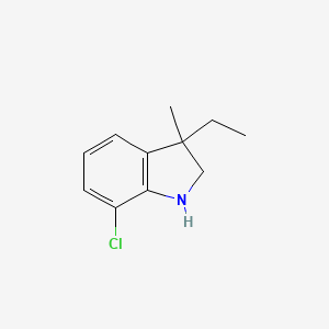 molecular formula C11H14ClN B13220371 7-Chloro-3-ethyl-3-methyl-2,3-dihydro-1H-indole 