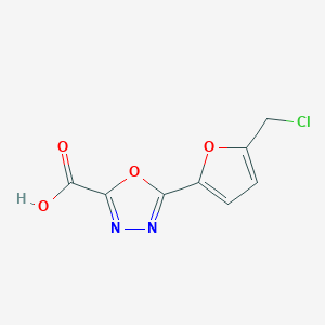 molecular formula C8H5ClN2O4 B13220378 5-[5-(Chloromethyl)furan-2-yl]-1,3,4-oxadiazole-2-carboxylic acid 