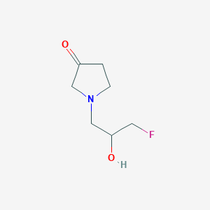 molecular formula C7H12FNO2 B13220437 1-(3-Fluoro-2-hydroxypropyl)pyrrolidin-3-one 