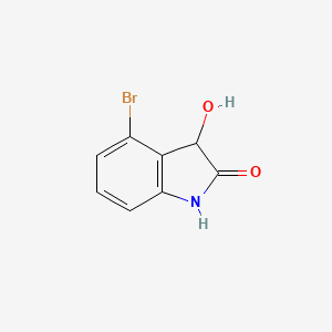 molecular formula C8H6BrNO2 B13220498 4-Bromo-3-hydroxy-2,3-dihydro-1H-indol-2-one 