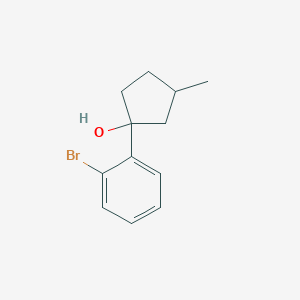 molecular formula C12H15BrO B13220512 1-(2-Bromophenyl)-3-methylcyclopentan-1-ol 