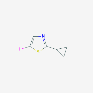 molecular formula C6H6INS B13220515 2-Cyclopropyl-5-iodo-1,3-thiazole 