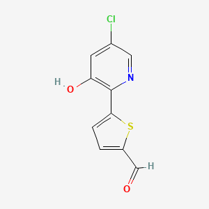 molecular formula C10H6ClNO2S B13220543 5-(5-Chloro-3-hydroxypyridin-2-yl)thiophene-2-carbaldehyde 