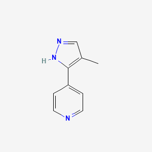 molecular formula C9H9N3 B13220563 4-(4-Methyl-1H-pyrazol-3-yl)pyridine 