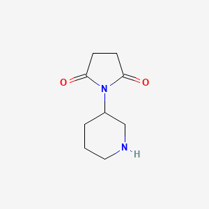 molecular formula C9H14N2O2 B13220569 1-(Piperidin-3-YL)pyrrolidine-2,5-dione 