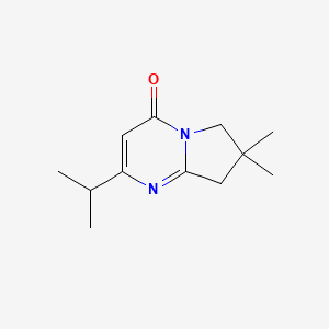 7,7-Dimethyl-2-(propan-2-yl)-4H,6H,7H,8H-pyrrolo[1,2-a]pyrimidin-4-one