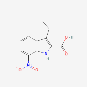 molecular formula C11H10N2O4 B13220583 3-ethyl-7-nitro-1H-indole-2-carboxylic acid 