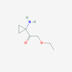 molecular formula C7H13NO2 B13220586 1-(1-Aminocyclopropyl)-2-ethoxyethan-1-one 