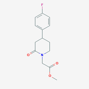 molecular formula C14H16FNO3 B13220592 Methyl 2-[4-(4-fluorophenyl)-2-oxopiperidin-1-yl]acetate 